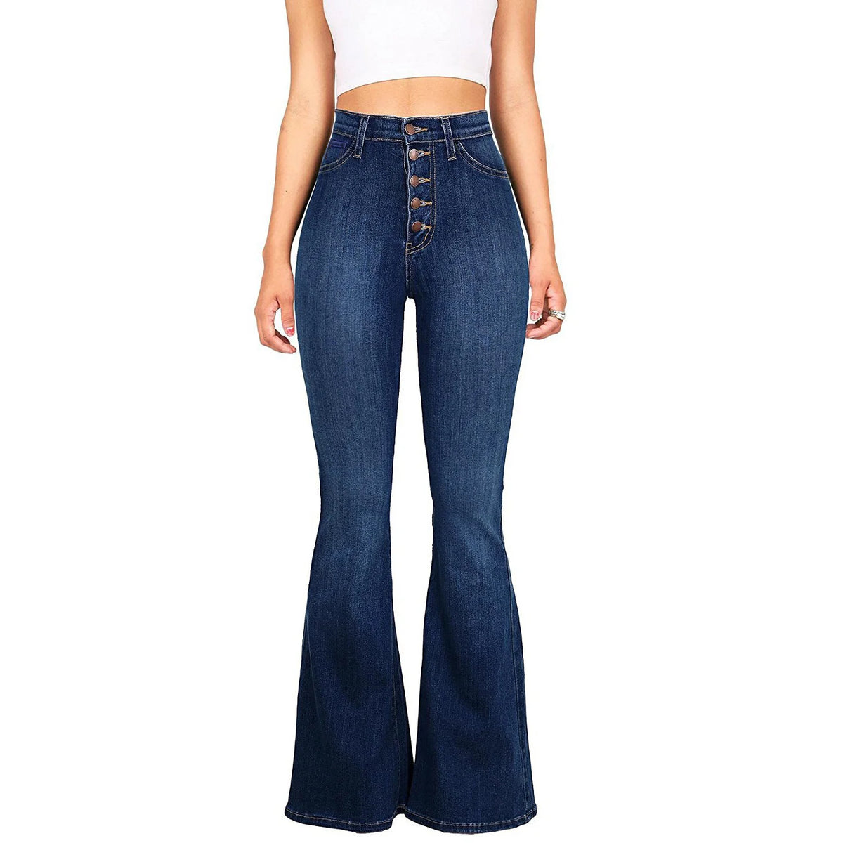 Slims High Rise Hip Bartledge Denim Bell Bottoms