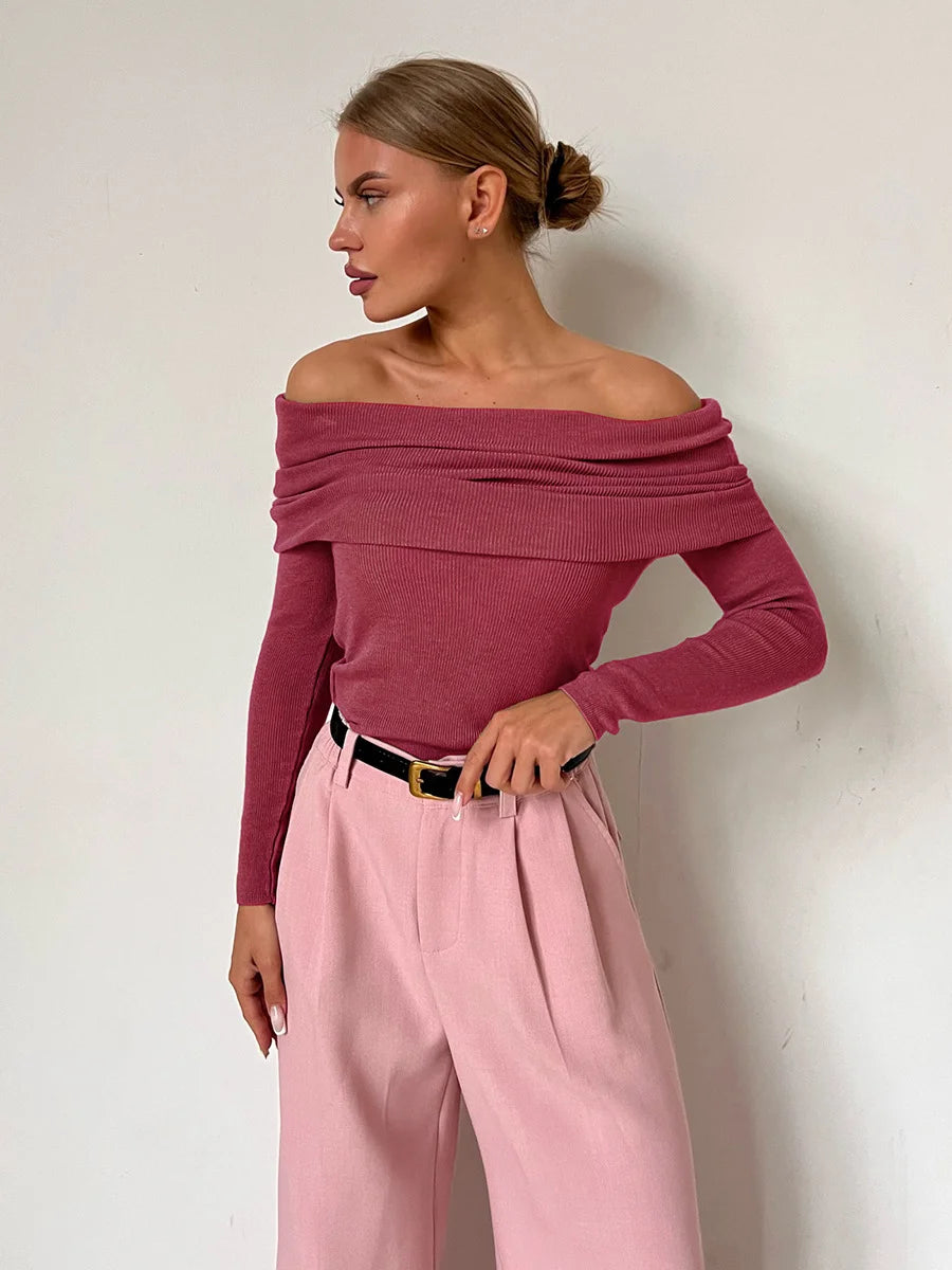 Knitted Long Sleeve Wool Sweater