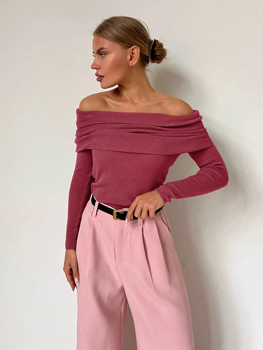 Knitted Long Sleeve Wool Sweater