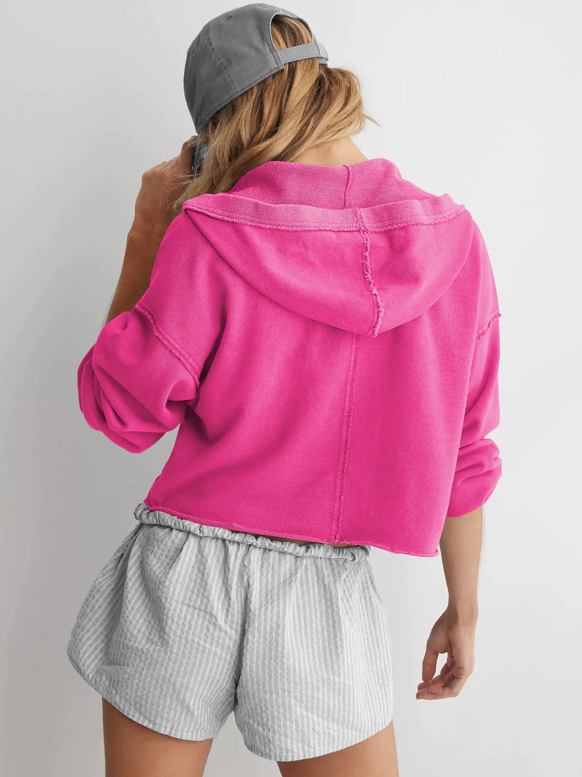 V-Neck Long Sleeve Hoodie