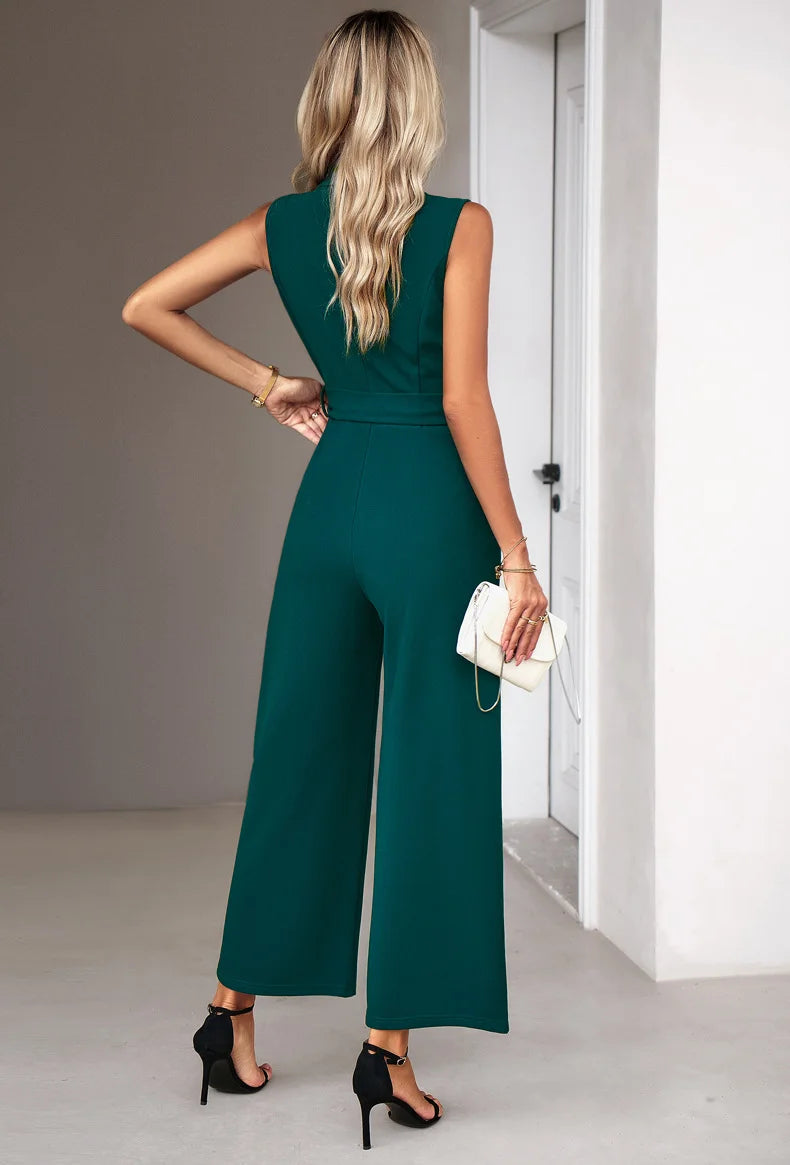 Sleeveless Jumpsuit With Elegant Casual Pants