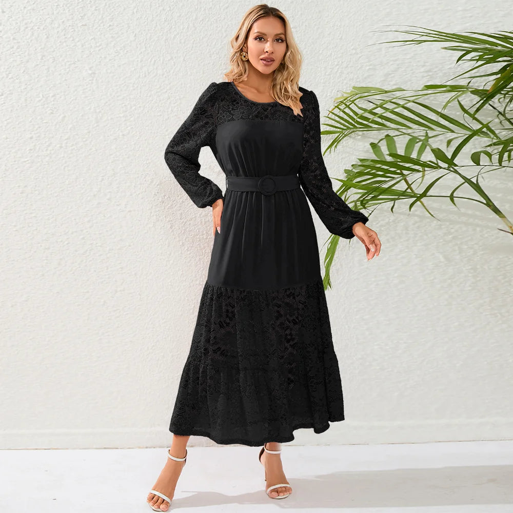 Lace Perspective Long Dress