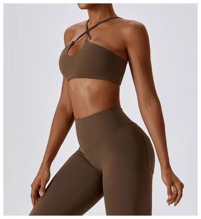 Quick Dry Sports Bra With Crossed Straps