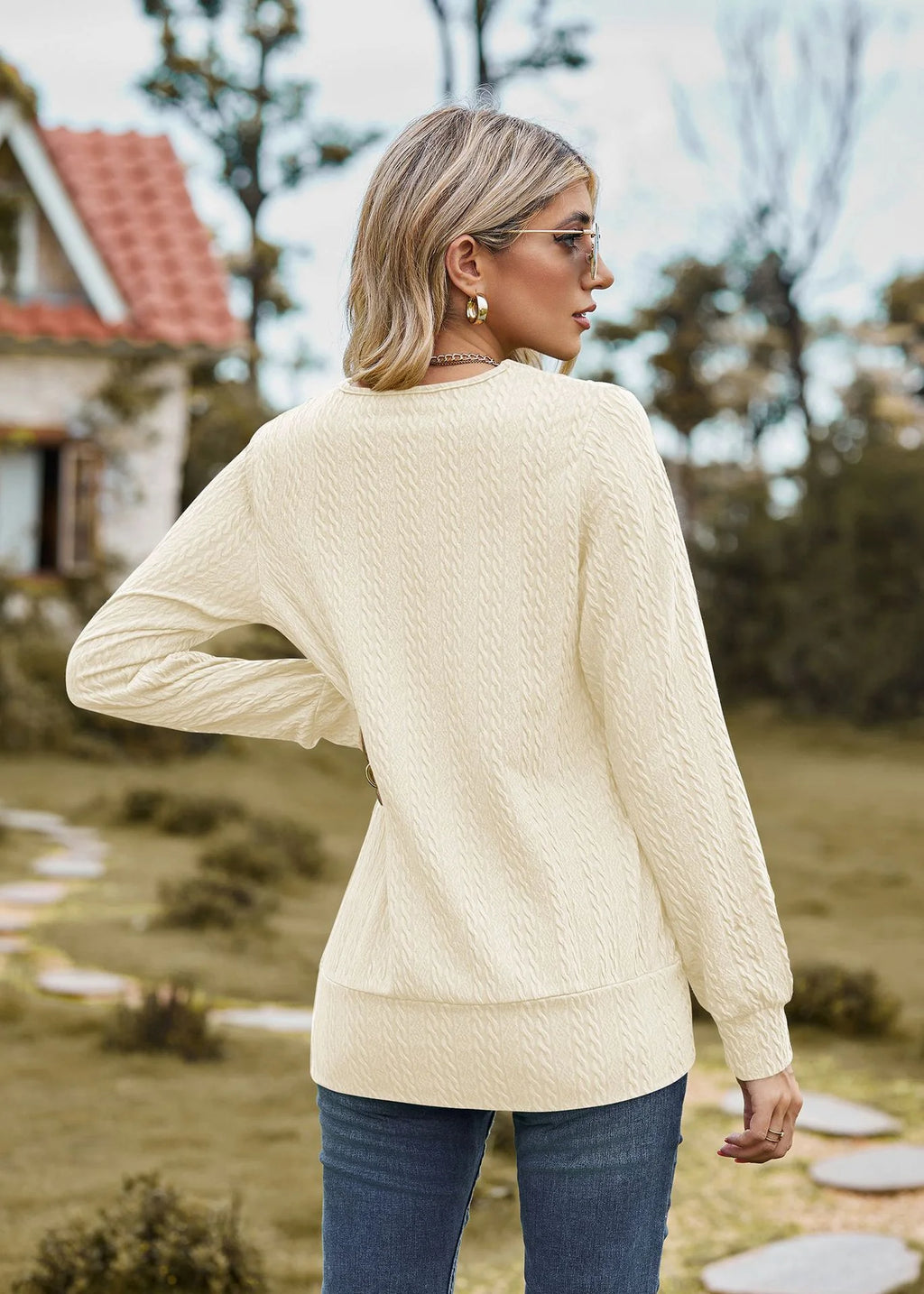 Square Neck Crossover Sweater