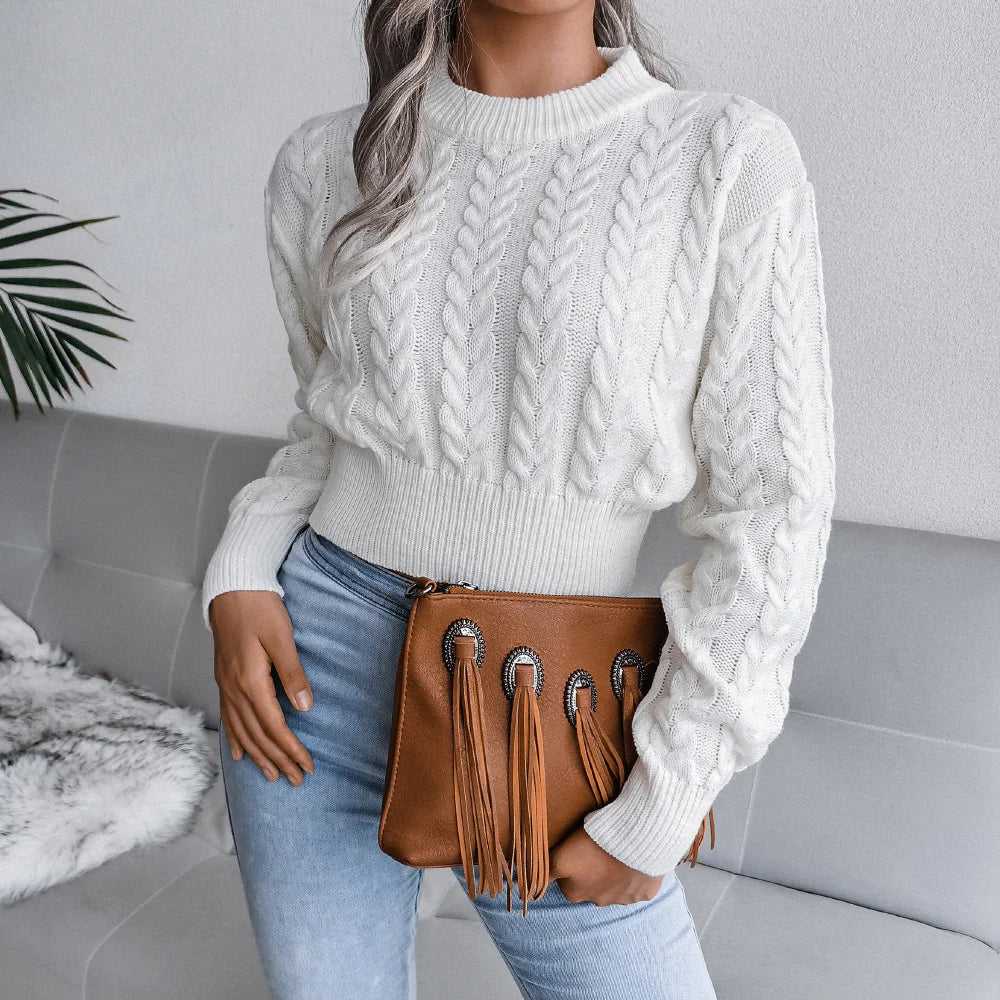 Cropped Knitted Sweater