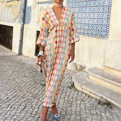 Long Sleeve Printed Dress