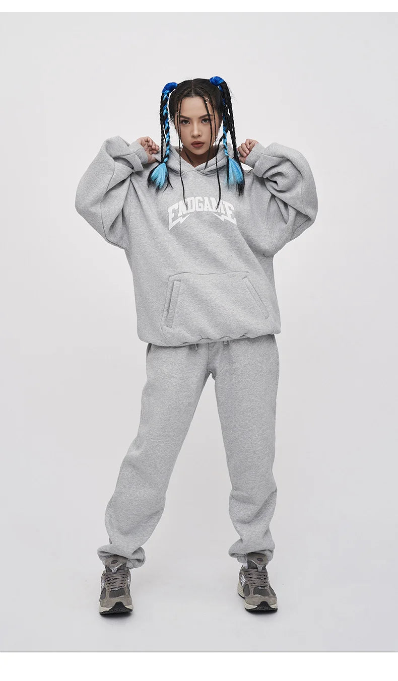 Fleece Hoodie Foam Printed Loose Jacket