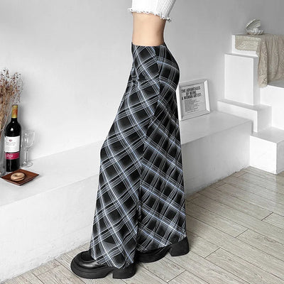 Women’s Solid Color Slim Hip Street Fashion High Waisted Checked Skirt