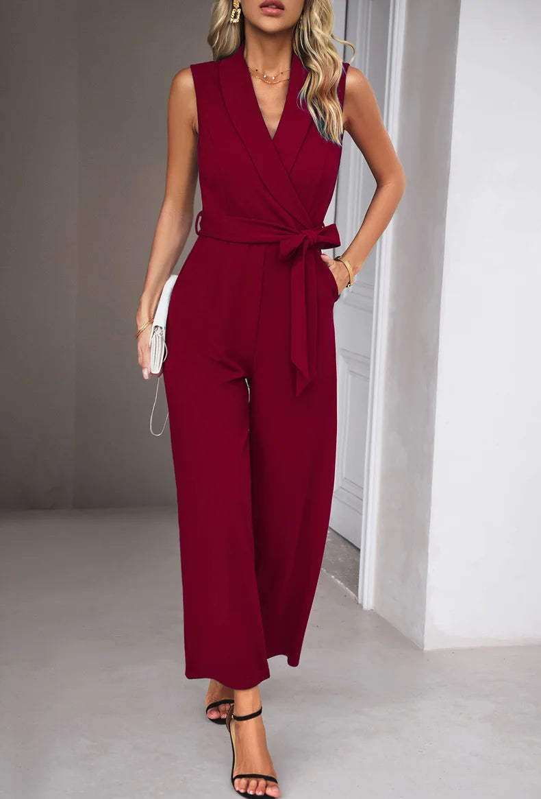 Sleeveless Jumpsuit With Elegant Casual Pants