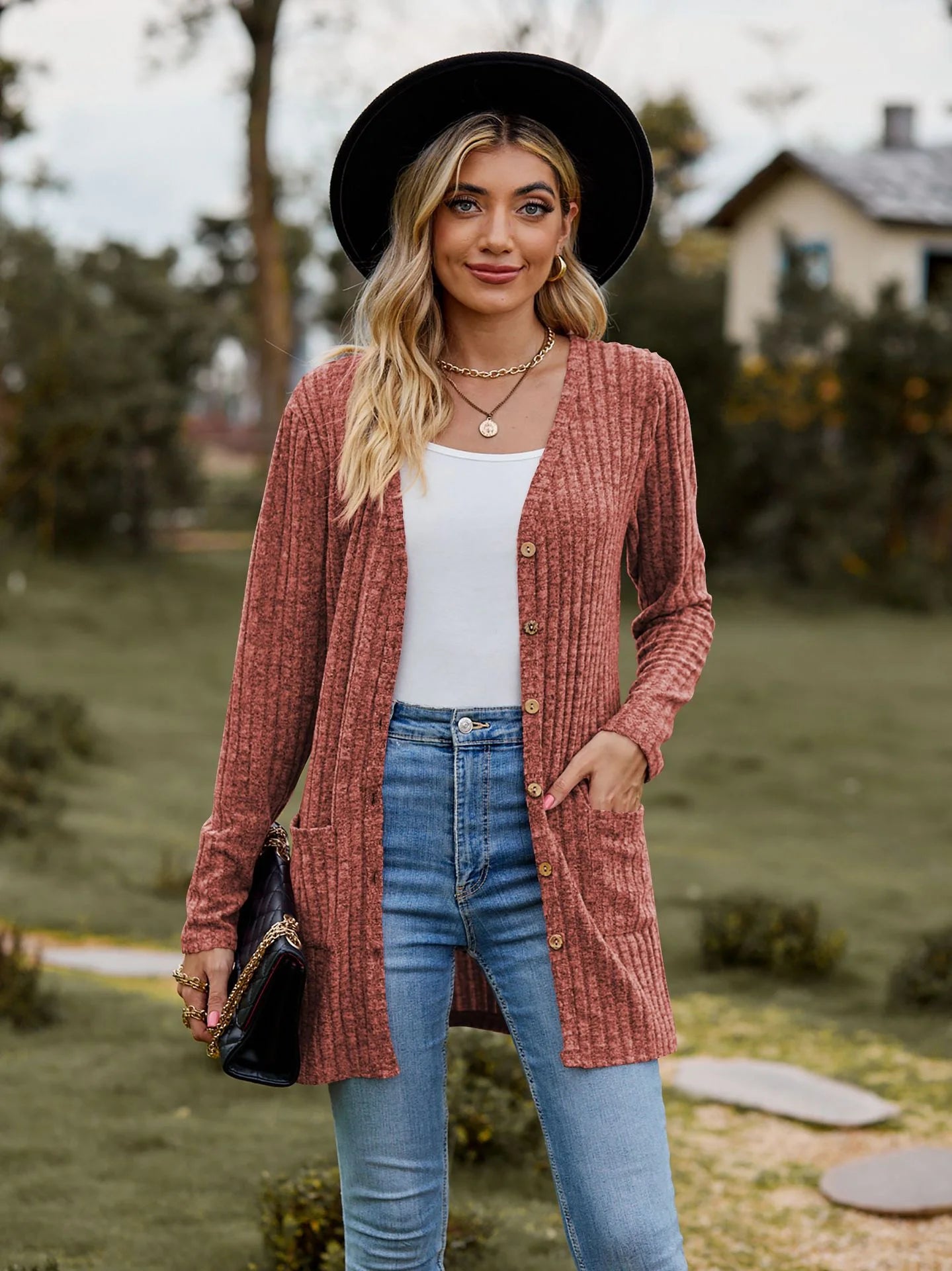 Striped Long Sleeve Cardigan