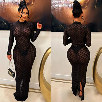 Long Sleeve Bodycon Maxi Dress