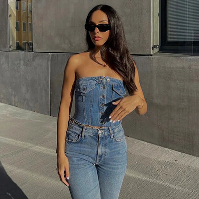Stretch Wrapped Button Top