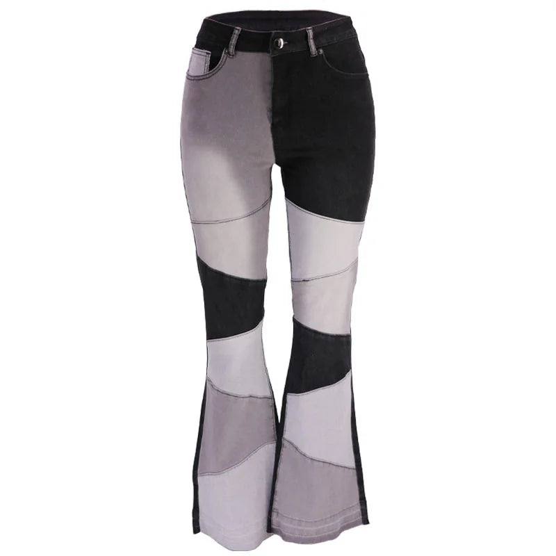 Women’s Jeans With Colorful Patch Wide Leg