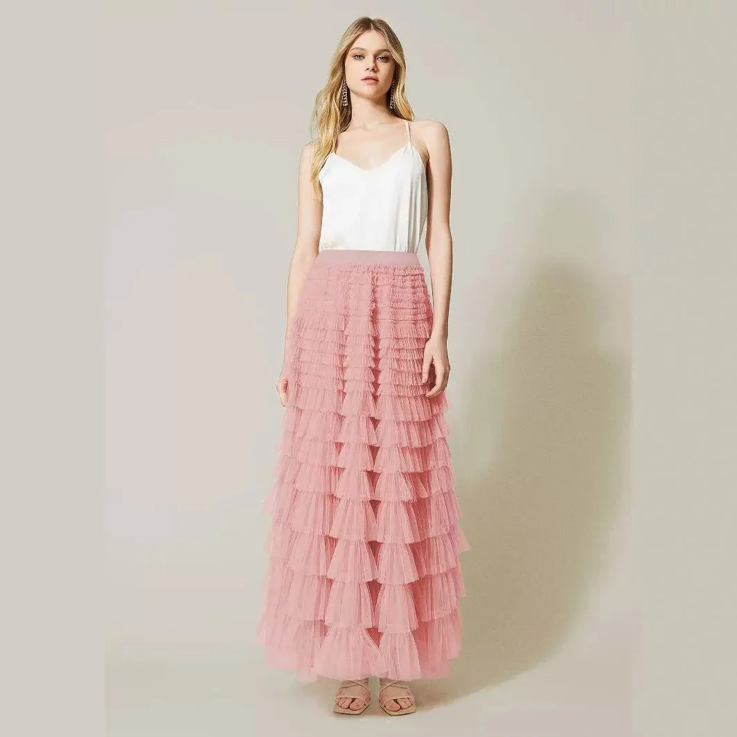 Chiffon Skirt With High Waist