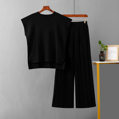 Women’s Casual Suit and Solid Color Sleeveless Vest