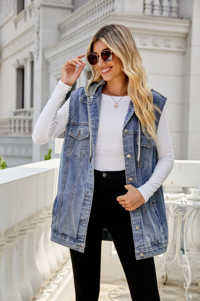 Denim Vest Jacket Loose Casual Women