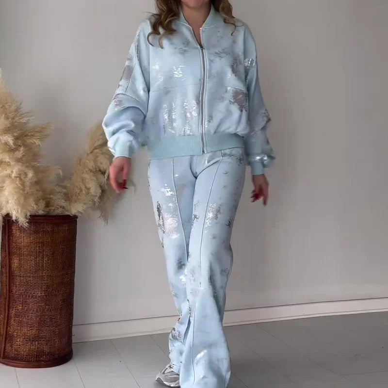 Printed Tracksuit Set