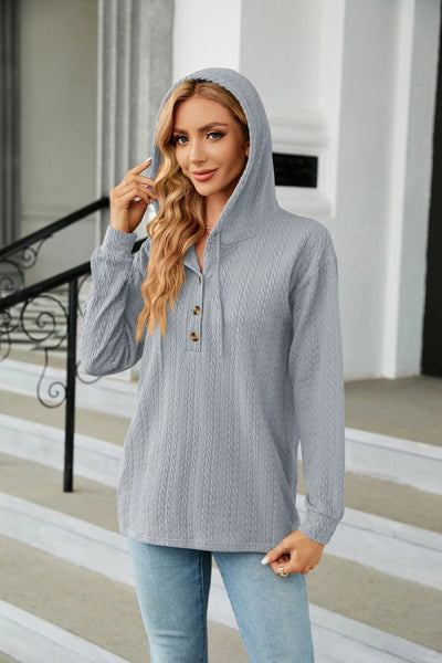 Sweater With Buttons And Hood