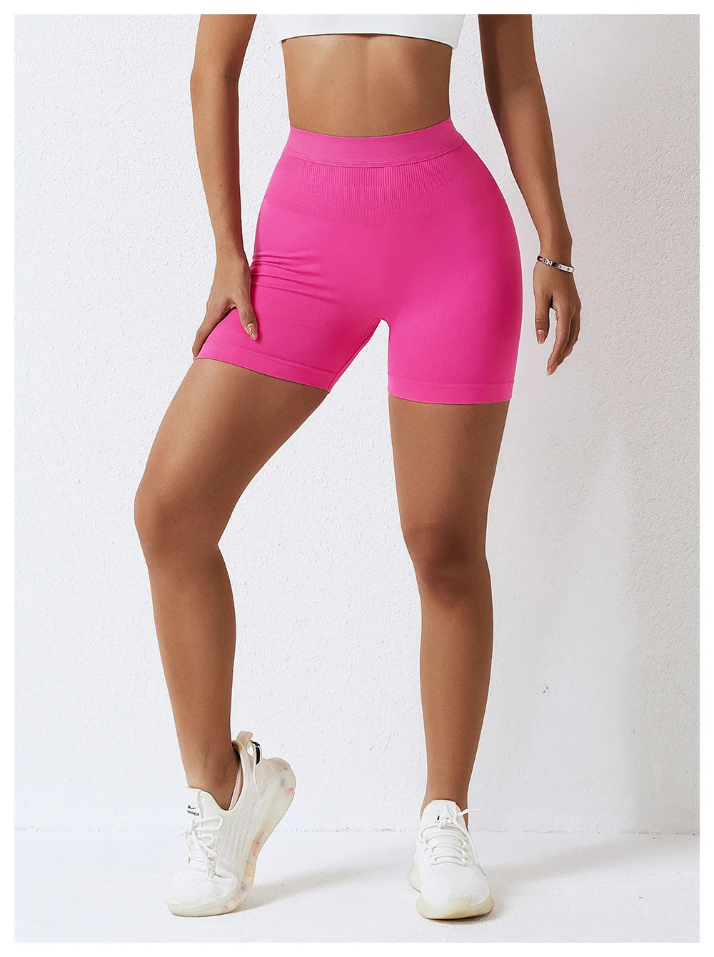 High Waist Seamless Yoga Shorts Women’s Peach Belly Lift Hip Lift Fitness Leggings Running Sports Shorts