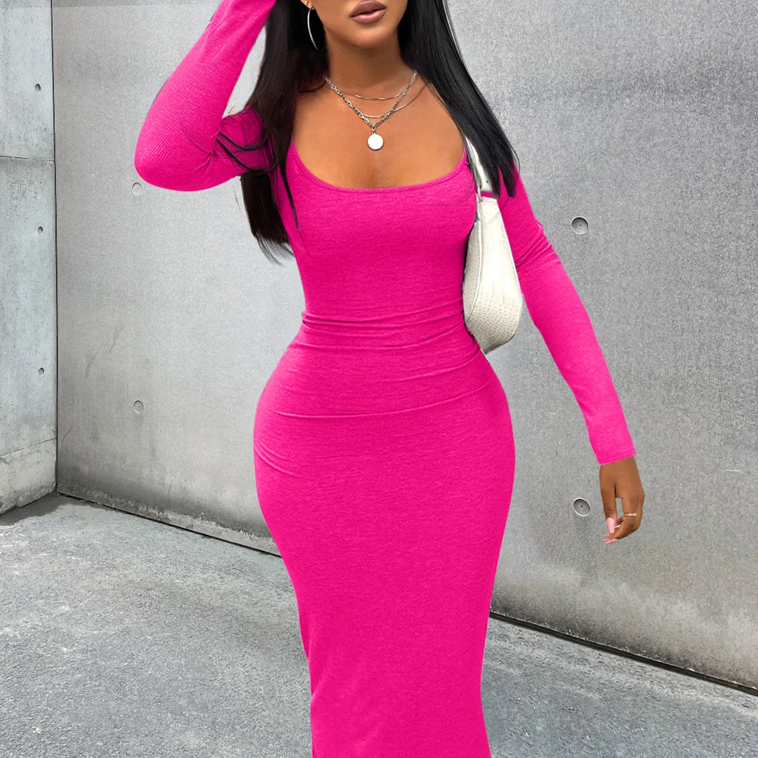 New Fashion Solid Color Pit Strip Dress