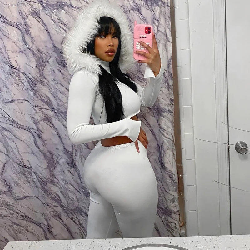Hooded Top And Leggings Set