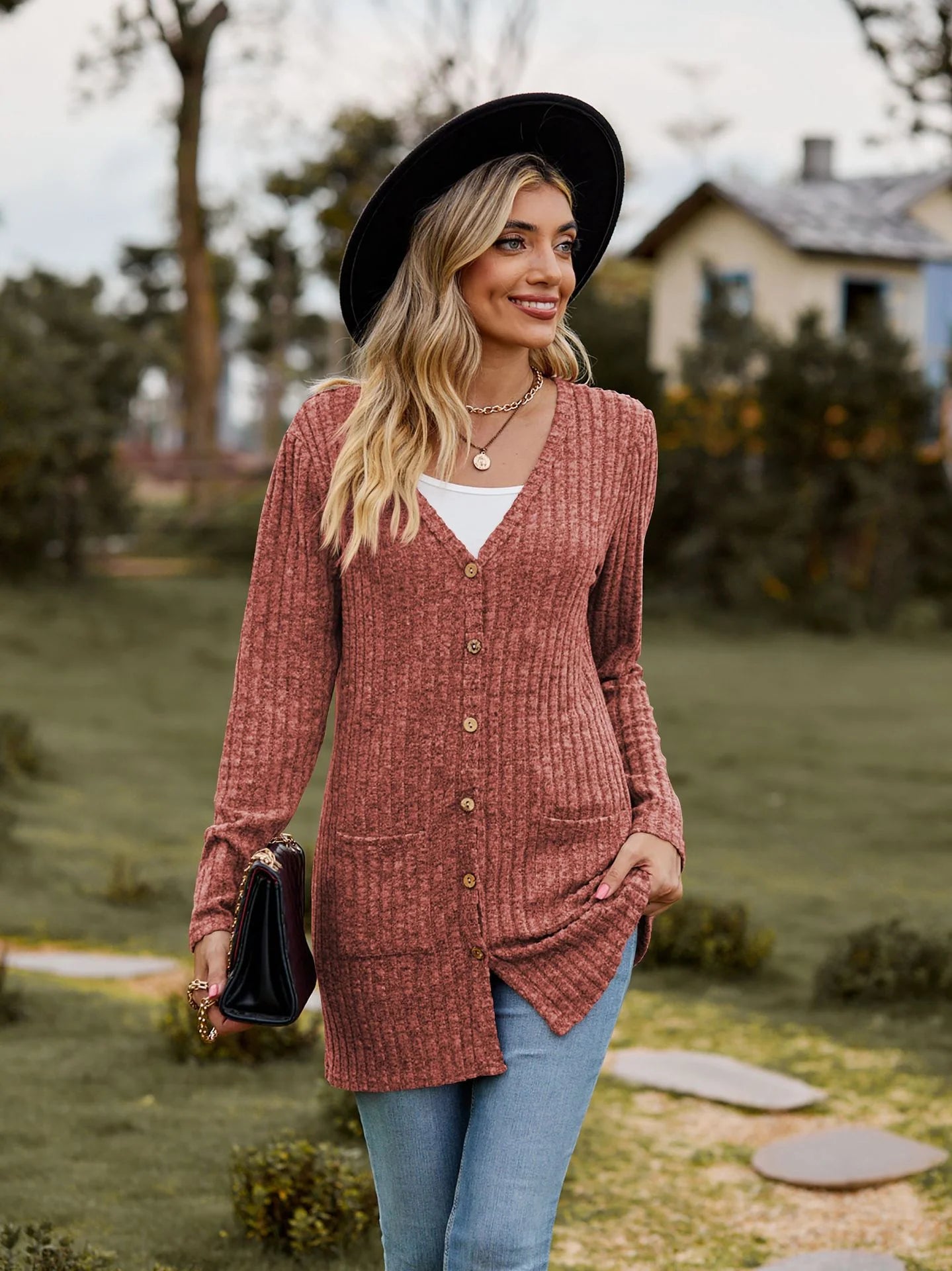 Striped Long Sleeve Cardigan