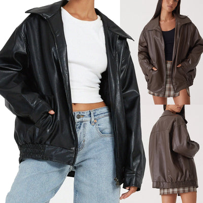 Women’s Pu Leather Jacket Motorcycle