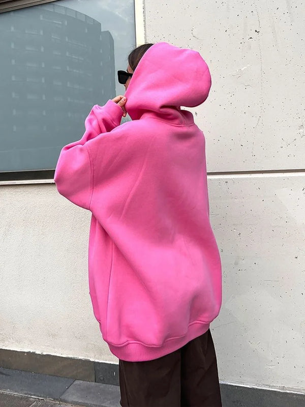 Wind Fleece Loose Pocket Hoodie