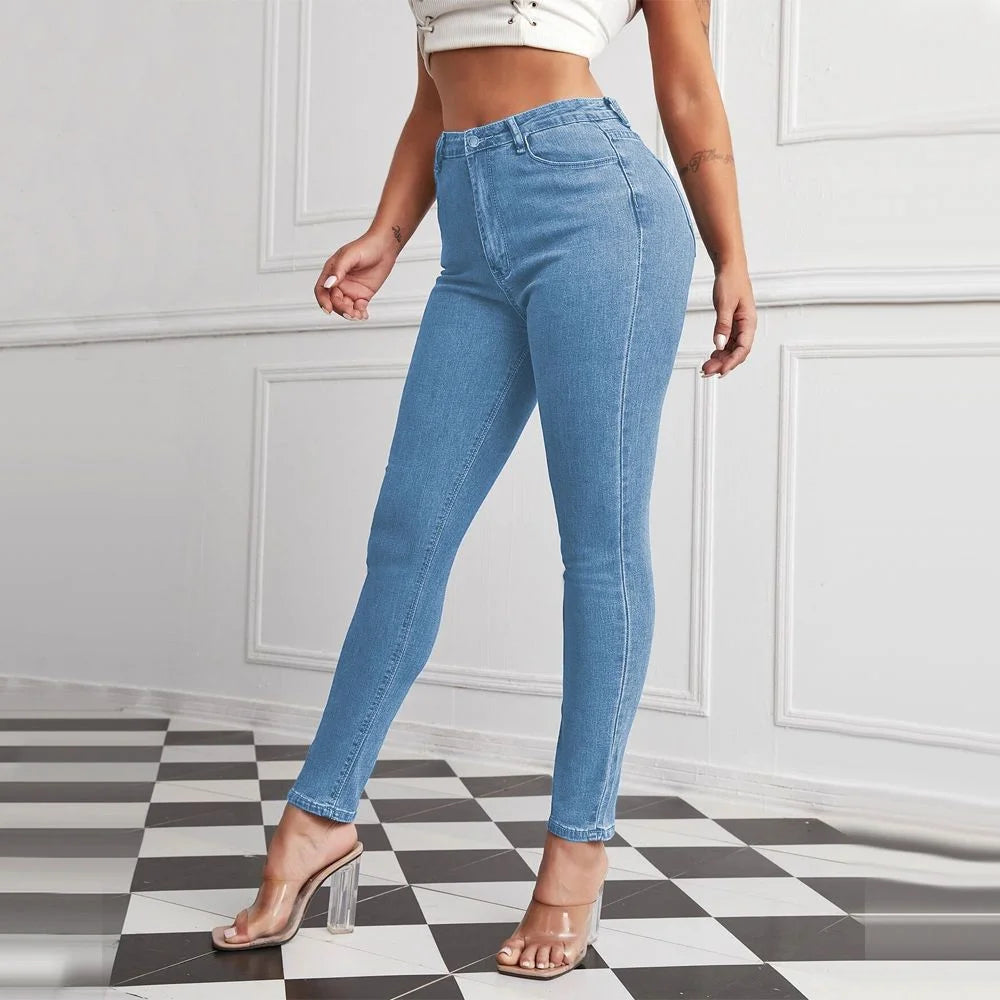 Pencil Pants Elastic Jeans Buttocks Women’s Cow