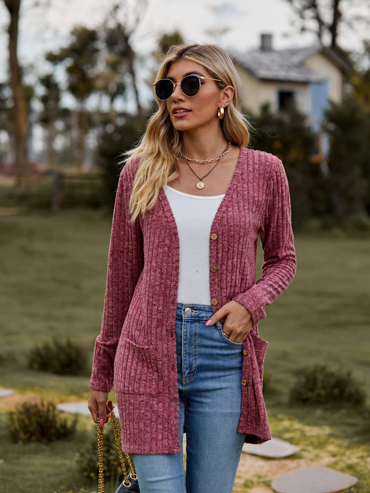 Striped Long Sleeve Cardigan