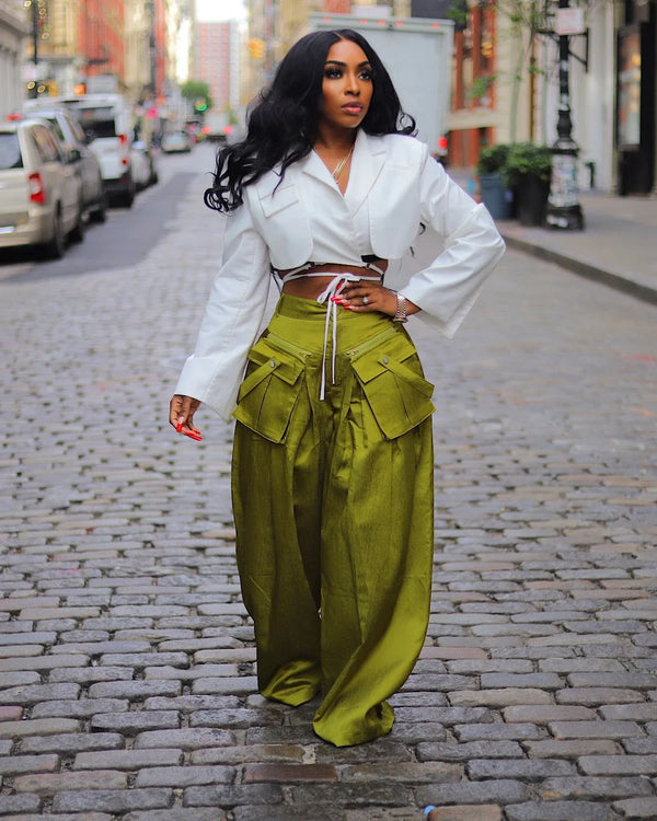 Wide-leg Pants With Pockets