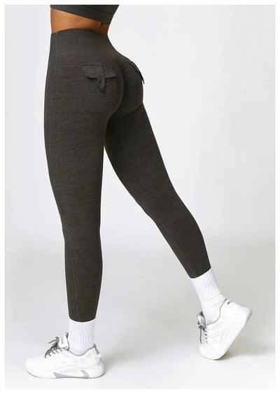 High Waist Slim Fit Sport Pants With Cargo Pockets