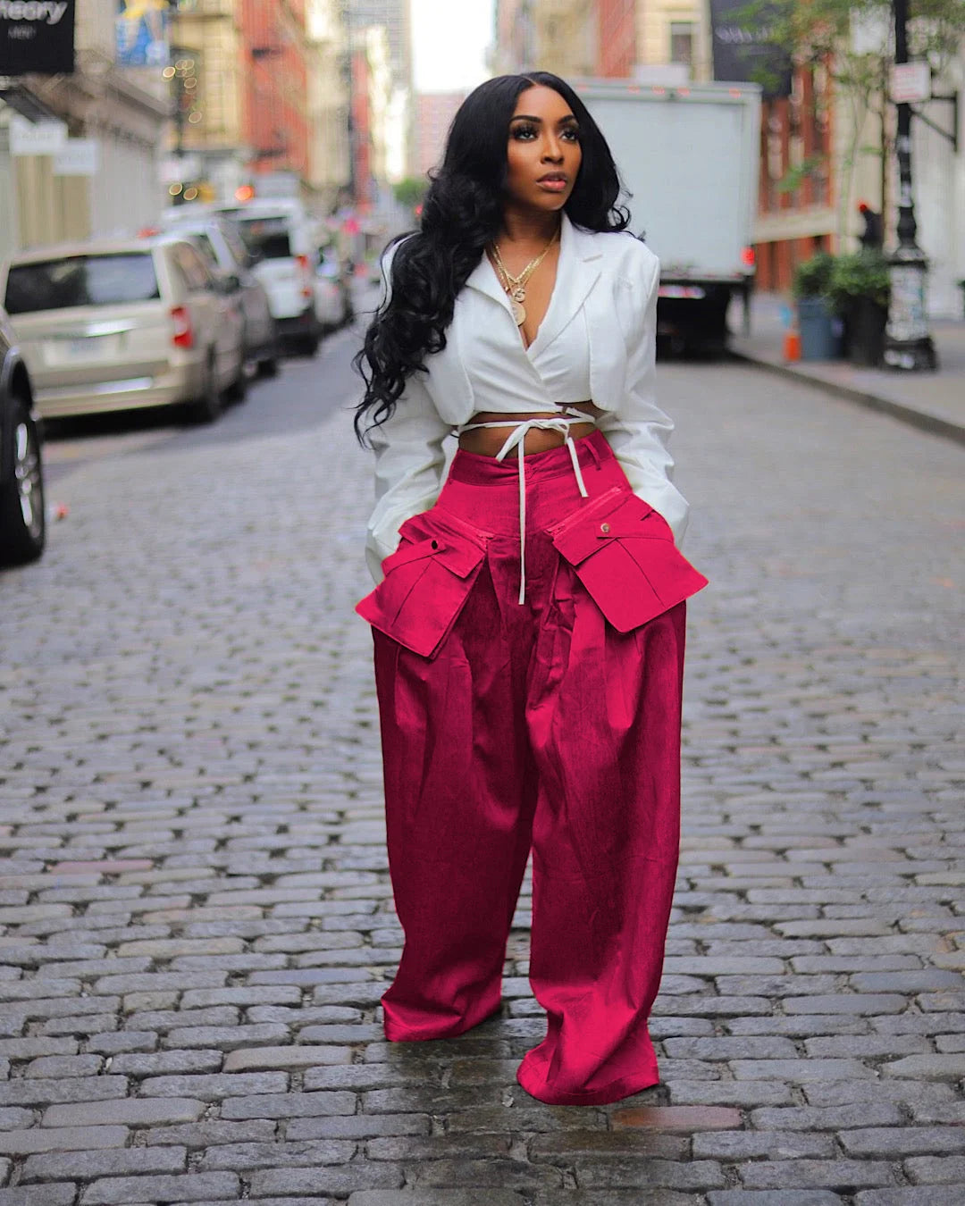 Wide-leg Pants With Pockets