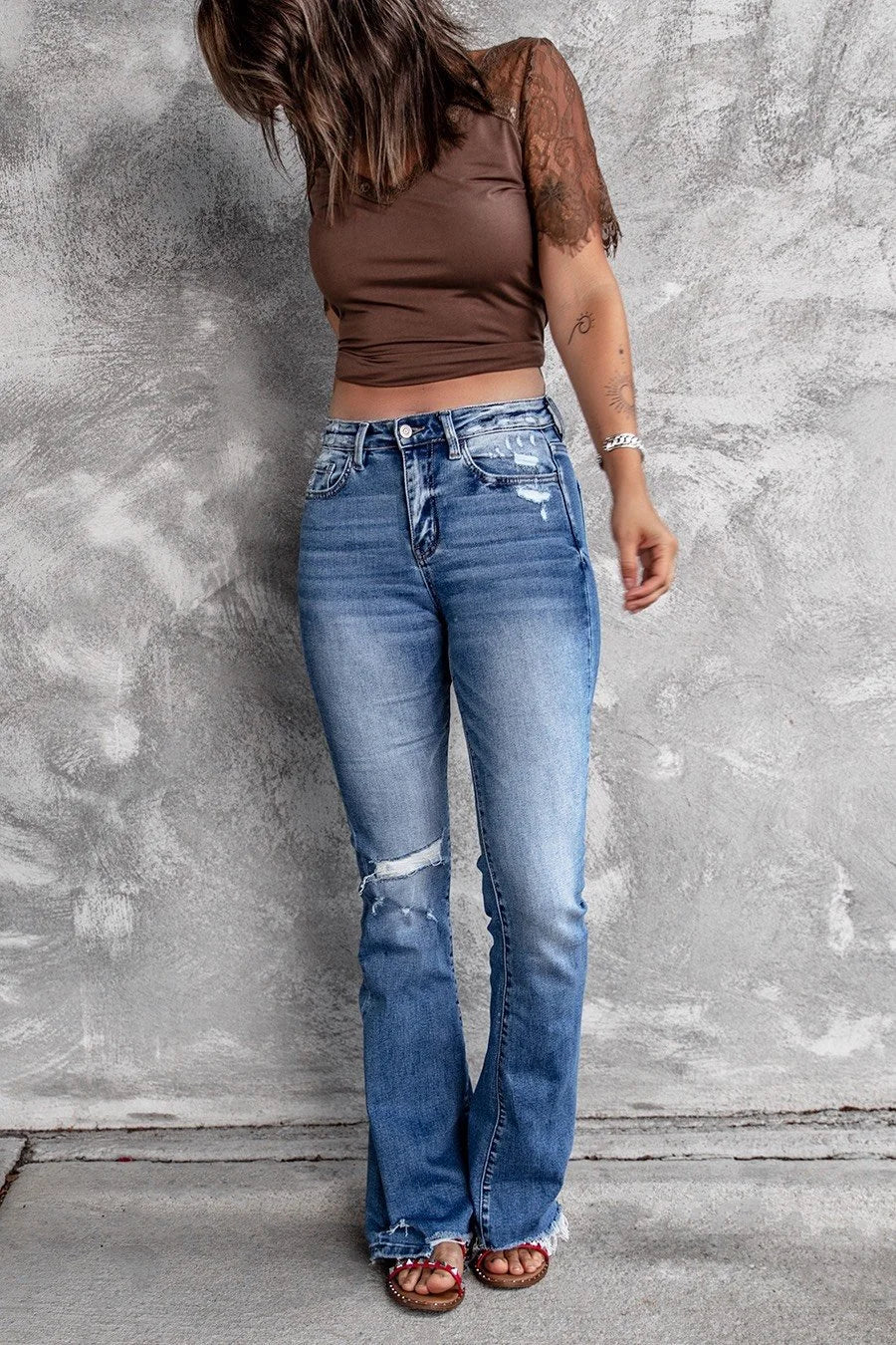 High Waist Stretch Micro Flared Bootcut Jeans