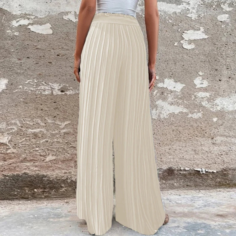 100 Pleated Drape Wide Leg Pants