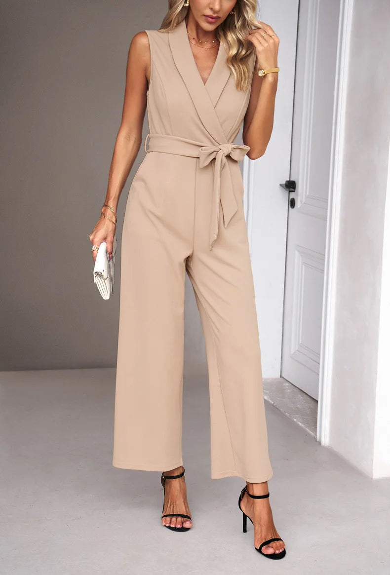 Sleeveless Jumpsuit With Elegant Casual Pants
