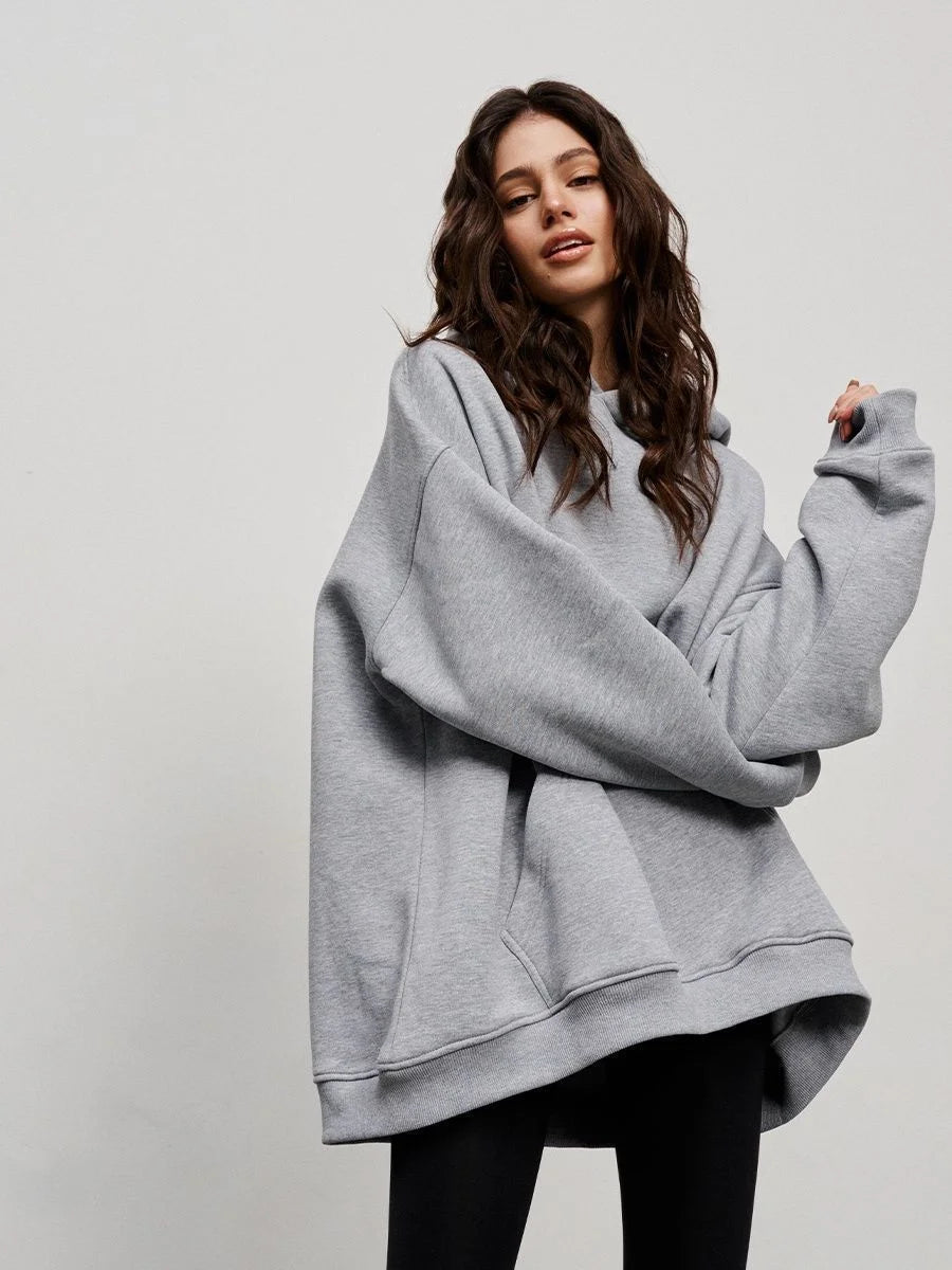 Wind Fleece Loose Pocket Hoodie