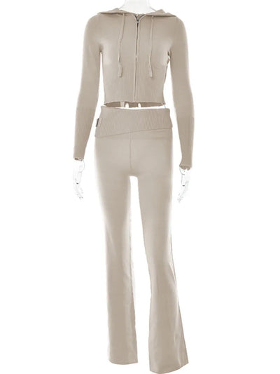 Two Piece Woven Hooded Suit With Pants