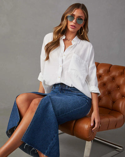 Split Jean High Waist Skirt