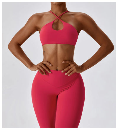 Quick Dry Sports Bra With Crossed Straps