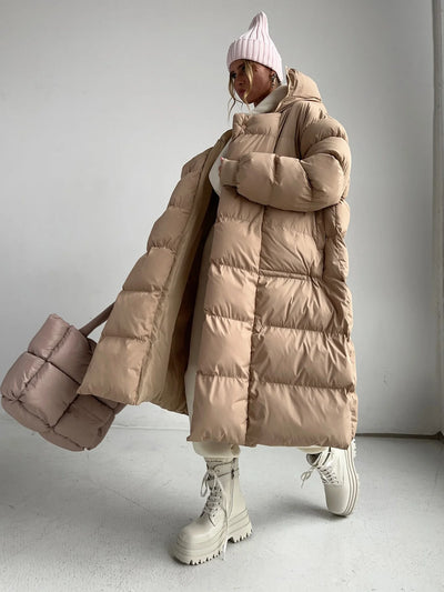 Long Jacket With Hood And Buttons