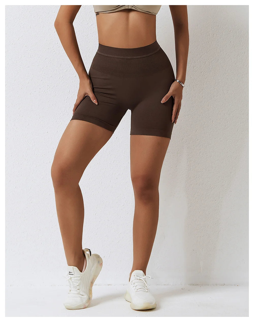 High Waist Seamless Yoga Shorts Women’s Peach Belly Lift Hip Lift Fitness Leggings Running Sports Shorts