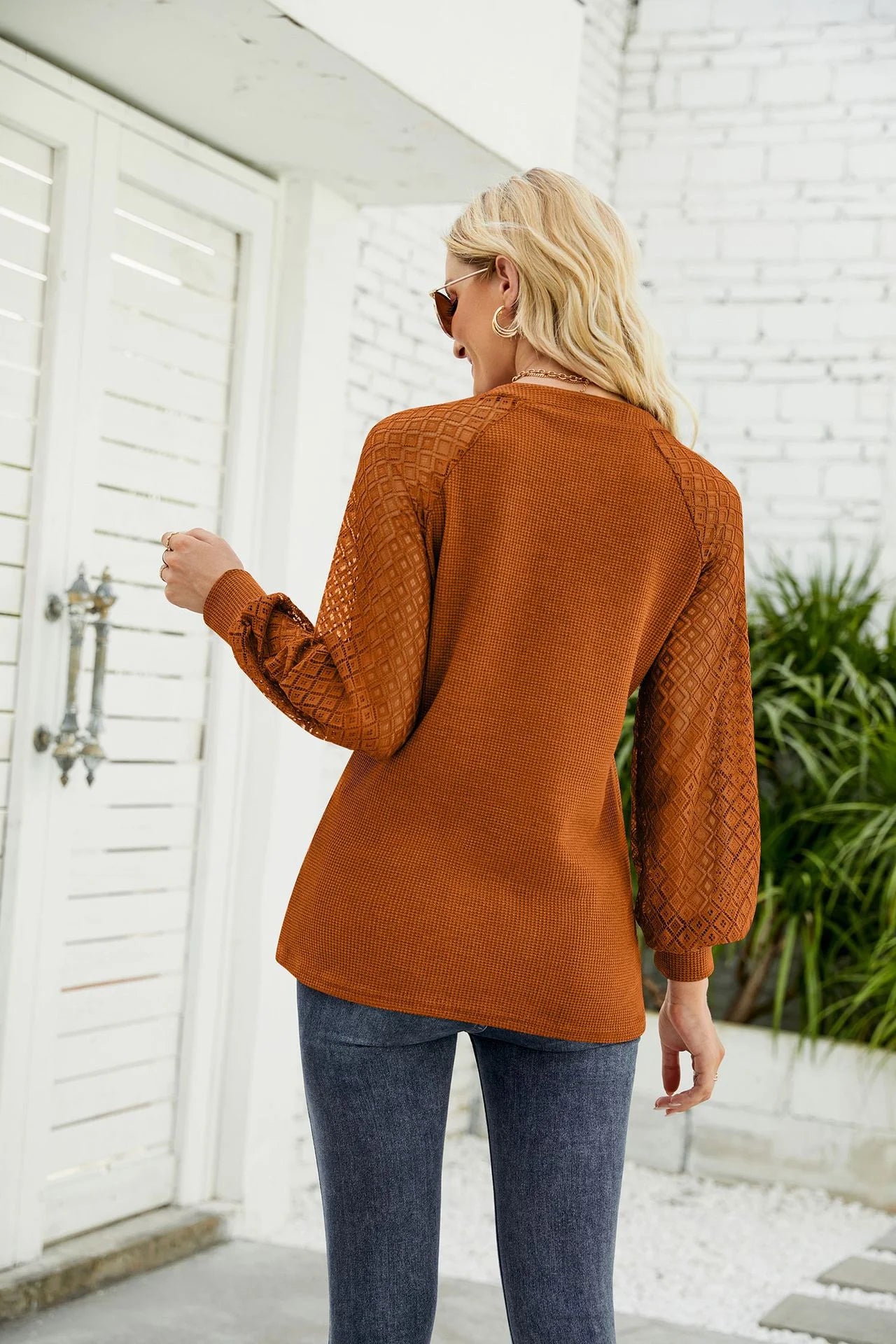 Long Sleeve V-Neck Blouse