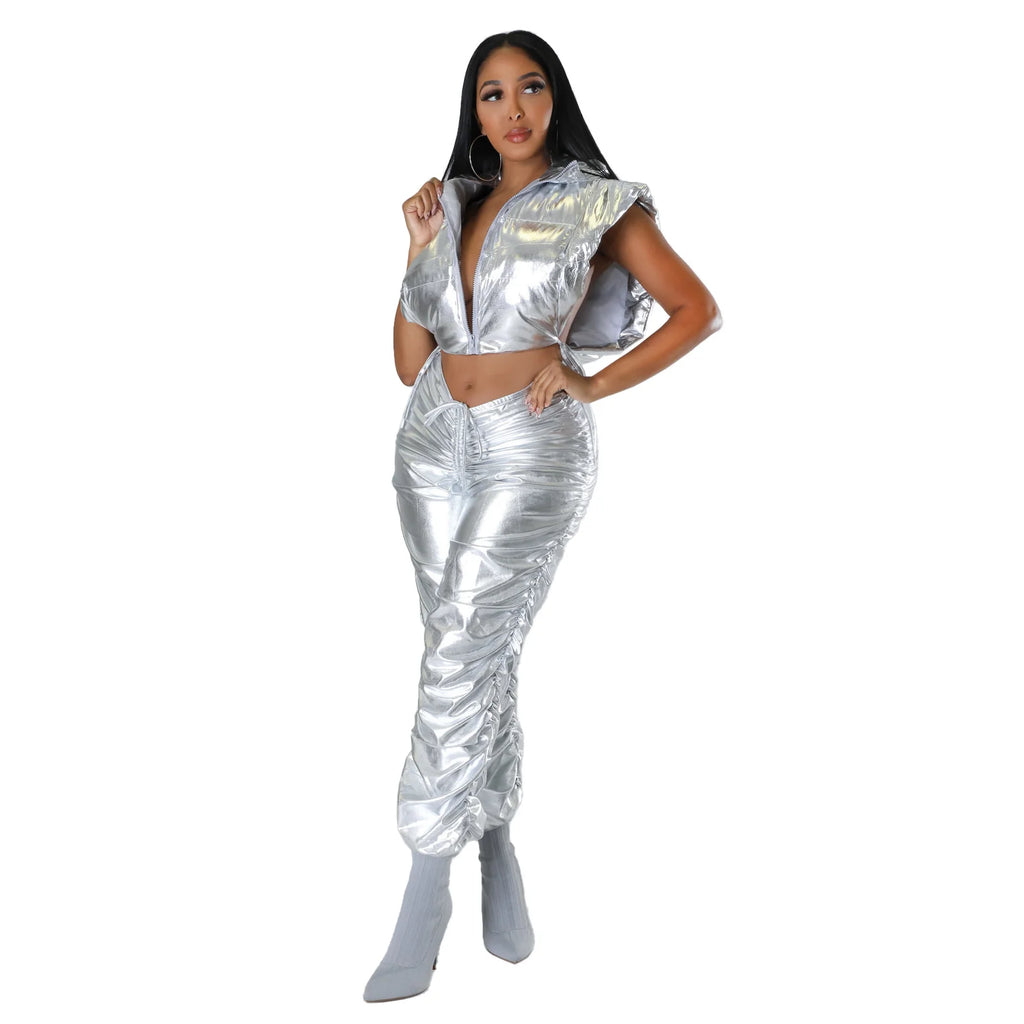 Metallic Vest Jacket