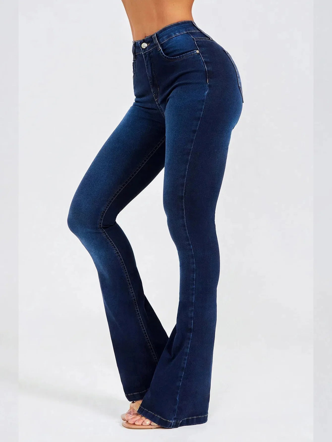 High Waist Slim Stretch Bell Bottomed Jeans