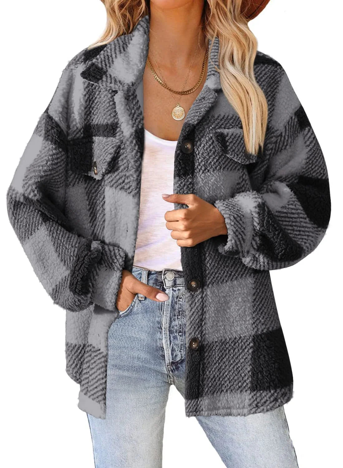 Checked Cashmere Jacket