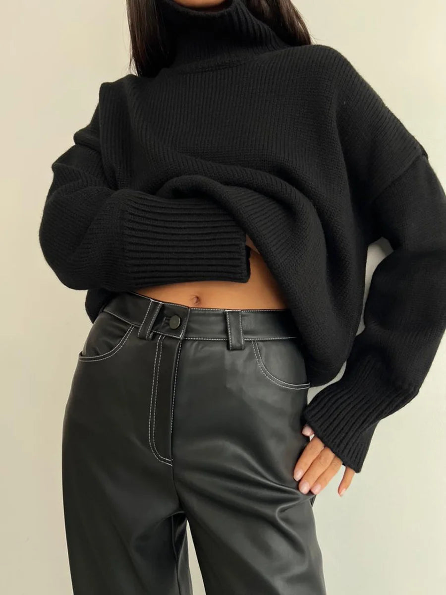 Overside Knitted Turtleneck Sweater