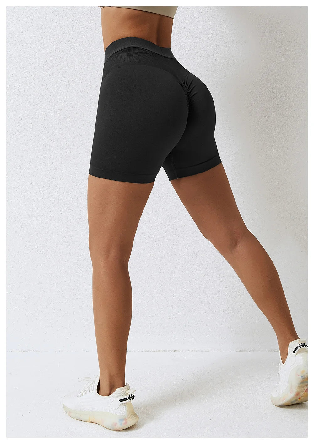 High Waist Seamless Yoga Shorts Women’s Peach Belly Lift Hip Lift Fitness Leggings Running Sports Shorts