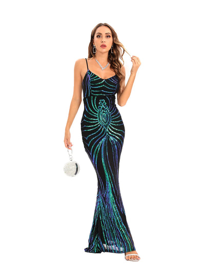 Halter Neck Sequin Dress