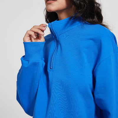 Stand Collar Fitness Sweatshirt Women’s Loose Zipper